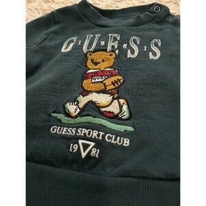 Vintage Baby Guess 3/6M Sweatshirt Sports Club Football Bear